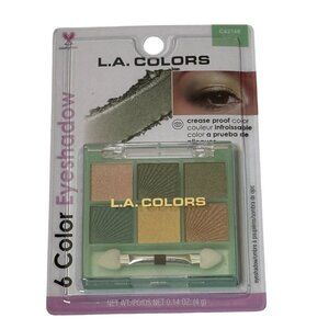 L.A. Colors 6 Color Eyeshadow Palette Lucky Green Gold Crease Proof